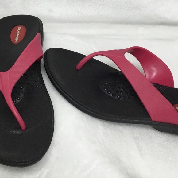 Pink Okabashi Women’s flip flops SZ M - Picture 4 of 6